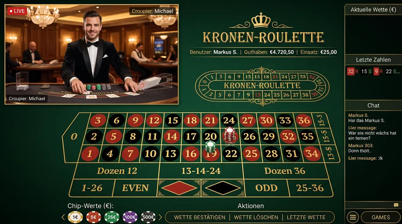 Live Casino Tische im Granawin